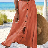 Poluprozirna Midi Suknja s Raskorakom