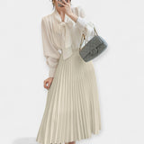 Duga Plisirana Satenska Suknja