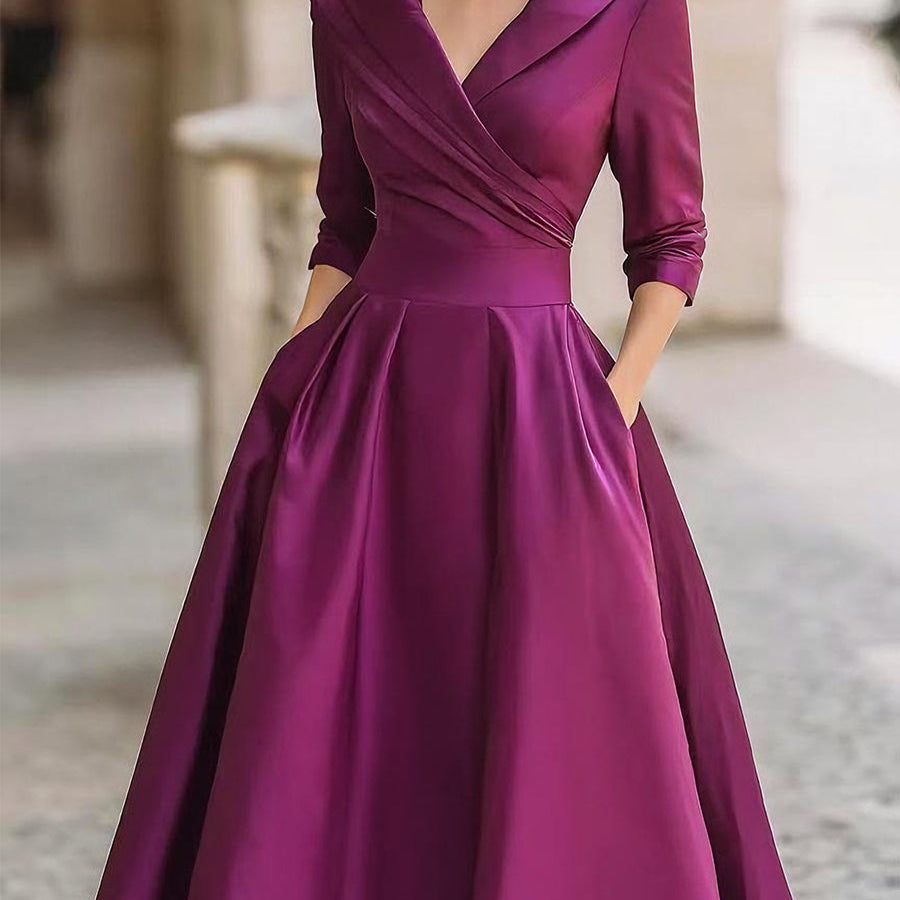 Lina – Satenska Midi Haljina