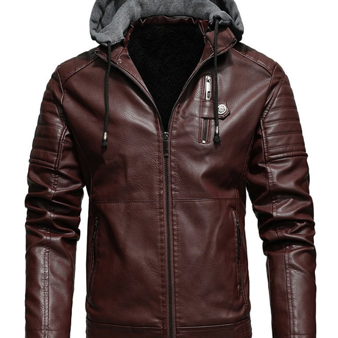 Goran | KURTKA S KAPULJAČOM S EFEKTOM KOŽE S ZIPOM