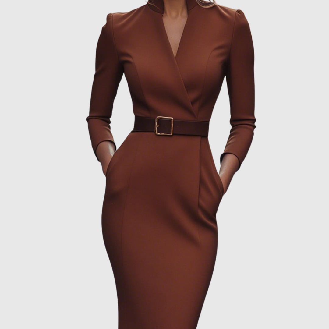 Verena – elegantna midi haljina s remenom