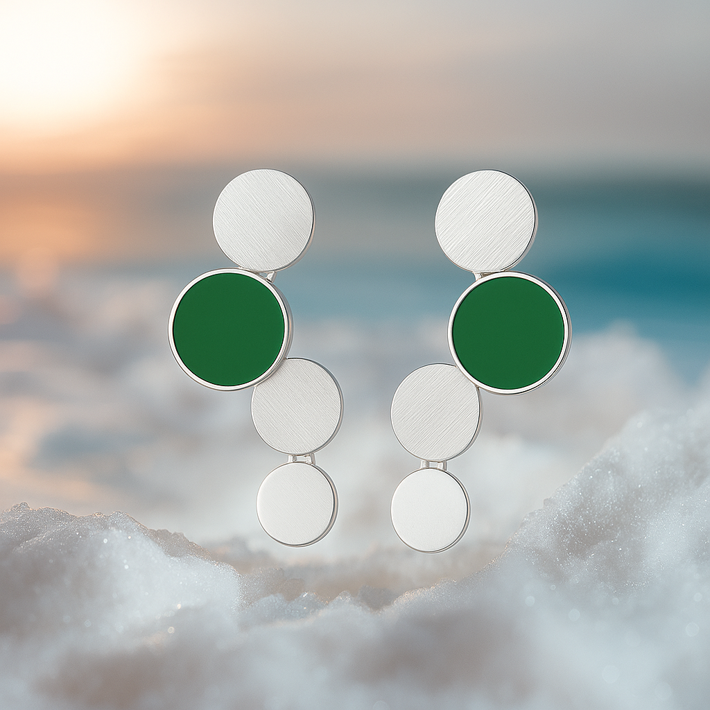 Oceane | Zlatne naušnice s tirkiznim akcentima