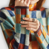 Dunja | Ženski patchwork pulover s visokim ovratnikom