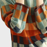 Dunja | Ženski patchwork pulover s visokim ovratnikom