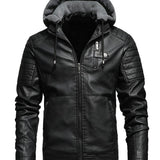 Goran | KURTKA S KAPULJAČOM S EFEKTOM KOŽE S ZIPOM