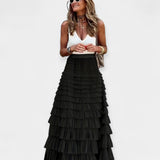 Boho Suknja s Mrežastim Satenskim Rubom