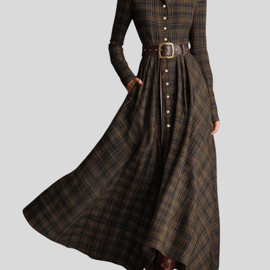 Sarah - Vintage Inspirirana Maxi Haljina S Remenom