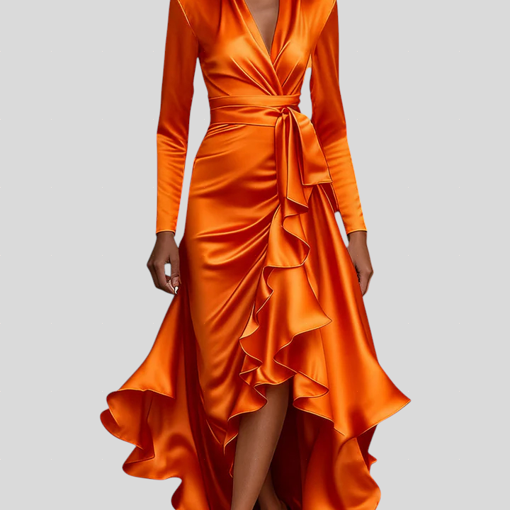 Moretti - Elegantna Duga Haljina Od Satena