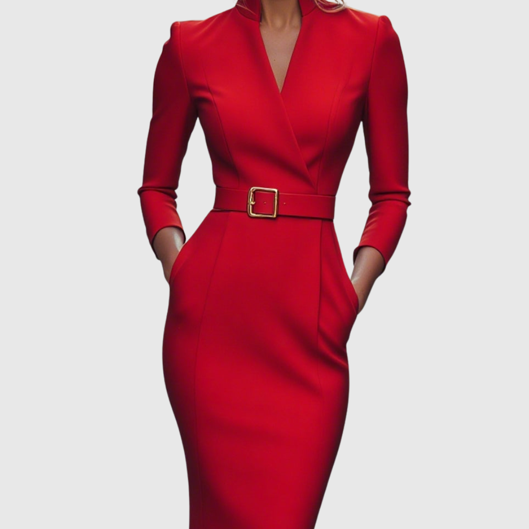 Verena – elegantna midi haljina s remenom