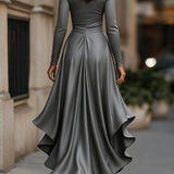 Moretti - Elegantna Duga Haljina Od Satena