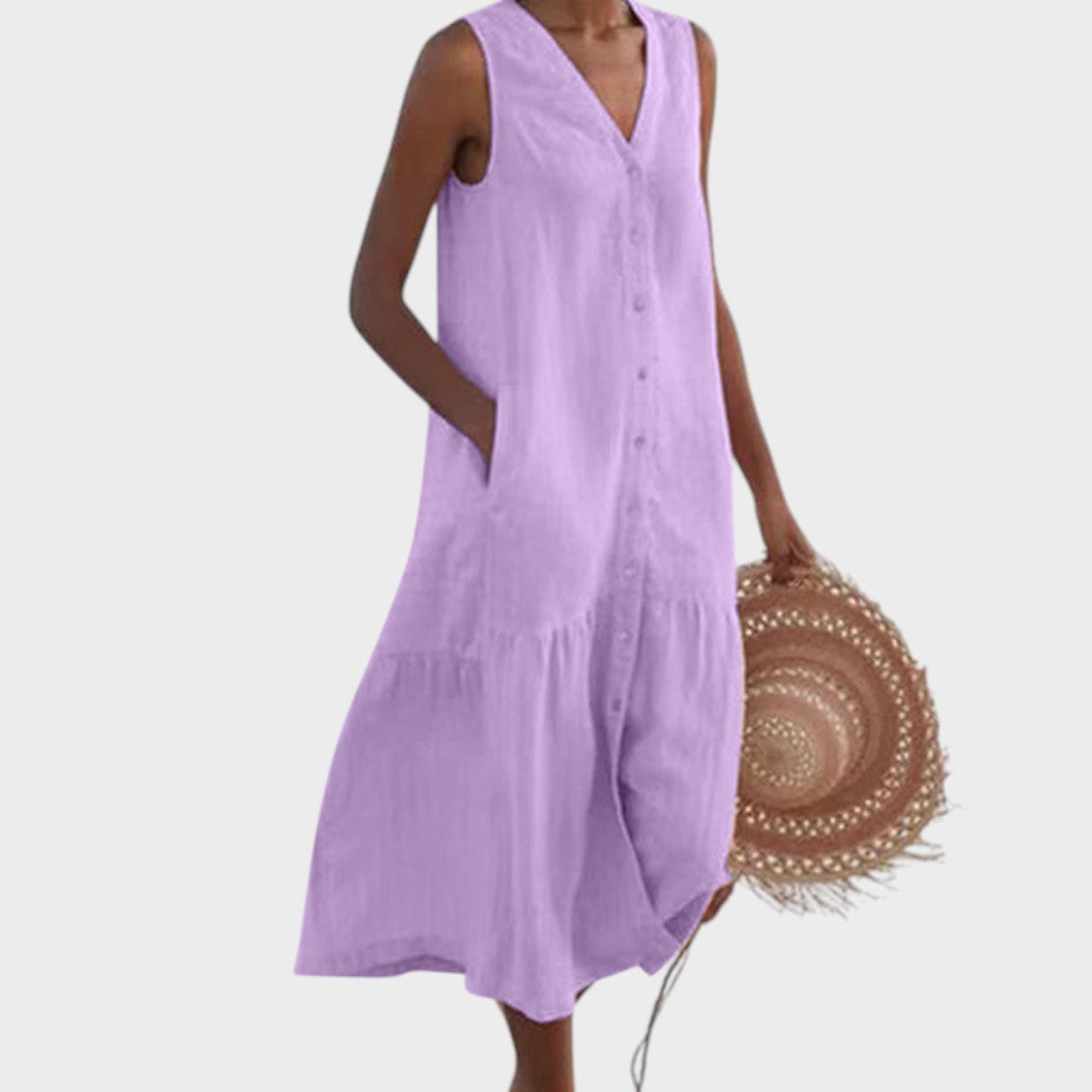 Vita - Šik i Flattering Haljina s V-Izrezom