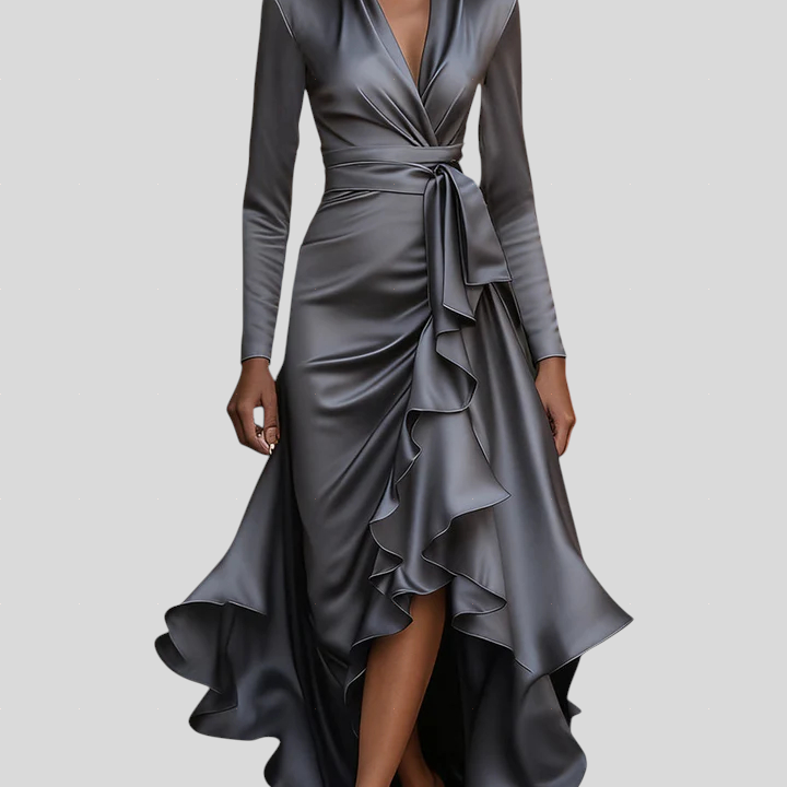 Moretti - Elegantna Duga Haljina Od Satena