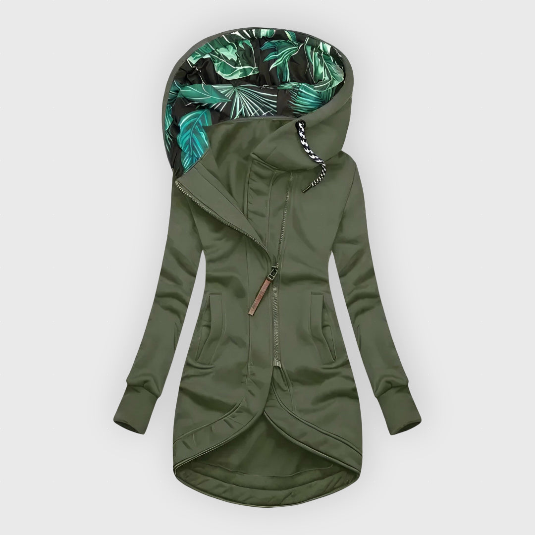 Mirjana | Ženska zimska asimetrična jakna s kapuljačom