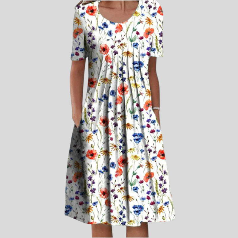Anais - Casual Cvjetna Haljina S Džepovima