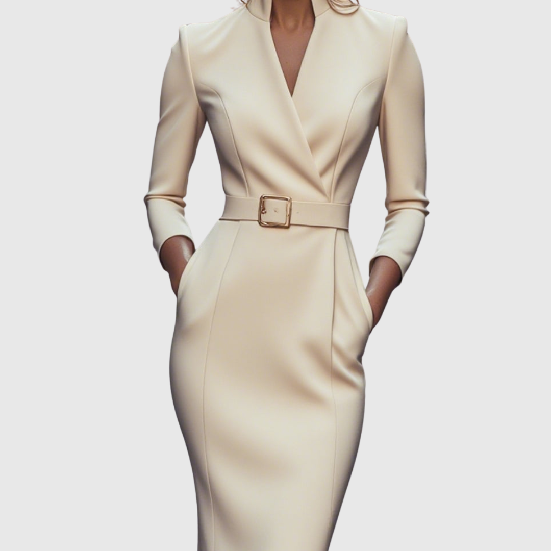 Verena – elegantna midi haljina s remenom