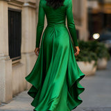 Moretti - Elegantna Duga Haljina Od Satena