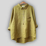 Linen Bluzica Zelena Jednostavnost