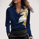 Charlotte – Elegantna Satenska Bluza s V-Izrezom