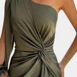 Andrea Asimetrična Haljina s Draperijom na Jednom Ramenu