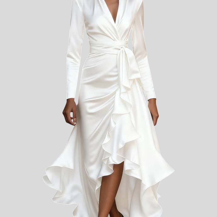 Moretti - Elegantna Duga Haljina Od Satena