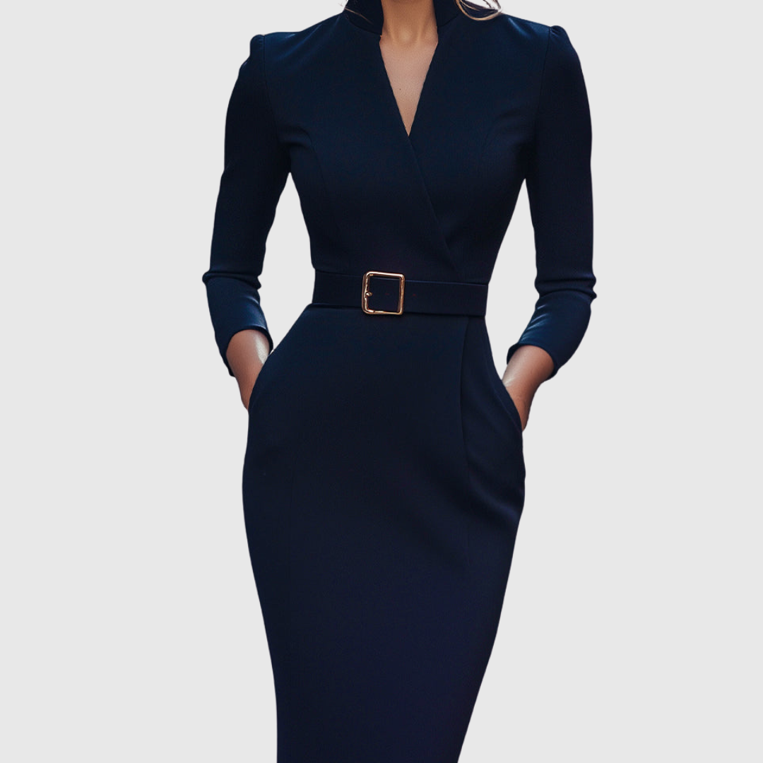 Verena – elegantna midi haljina s remenom