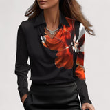 Charlotte – Elegantna Satenska Bluza s V-Izrezom