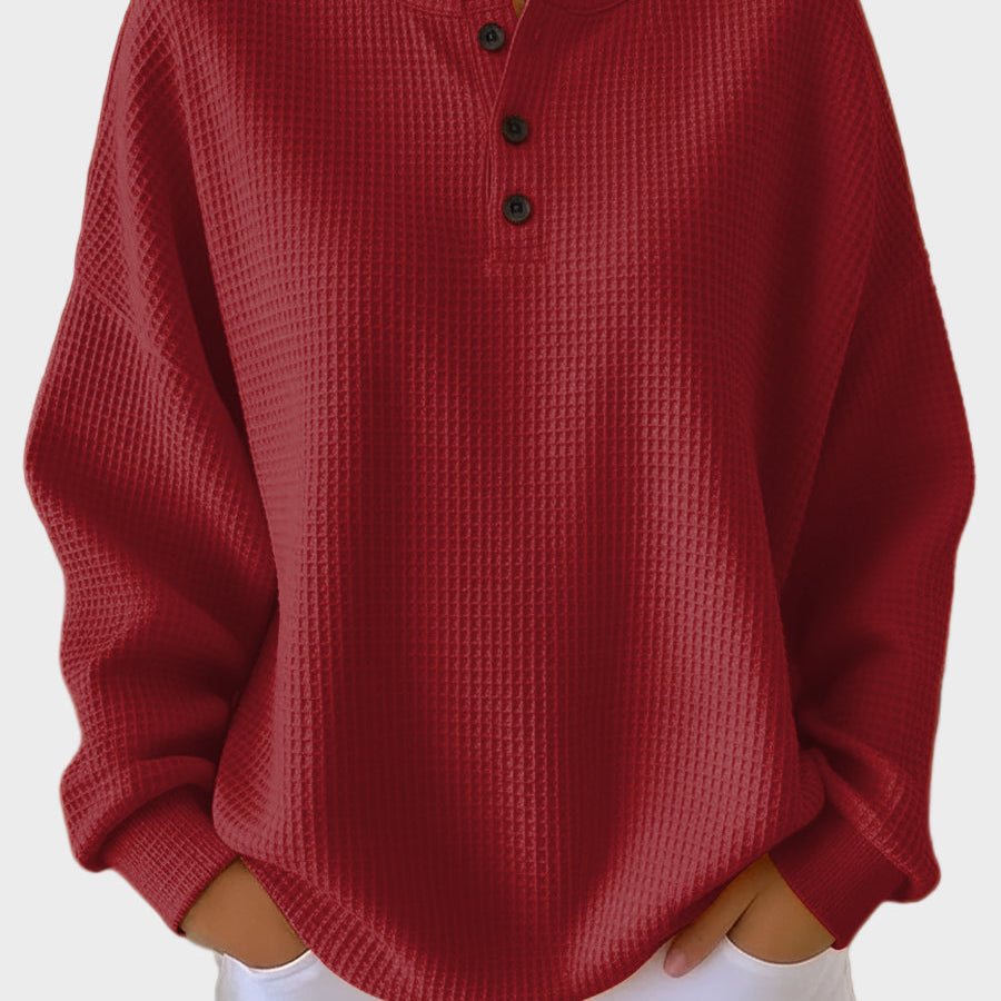 Anne - Henley majica od waffle pletiva