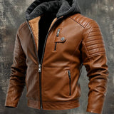 Goran | KURTKA S KAPULJAČOM S EFEKTOM KOŽE S ZIPOM