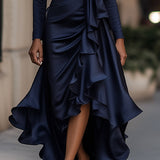 Moretti - Elegantna Duga Haljina Od Satena