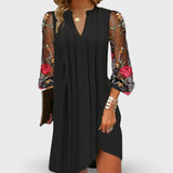 Laura - Elegantna Mini Haljina s Prozirnim Rukavima