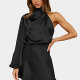 Jelena Mini Haljina s Draperijom na Jednom Ramenu