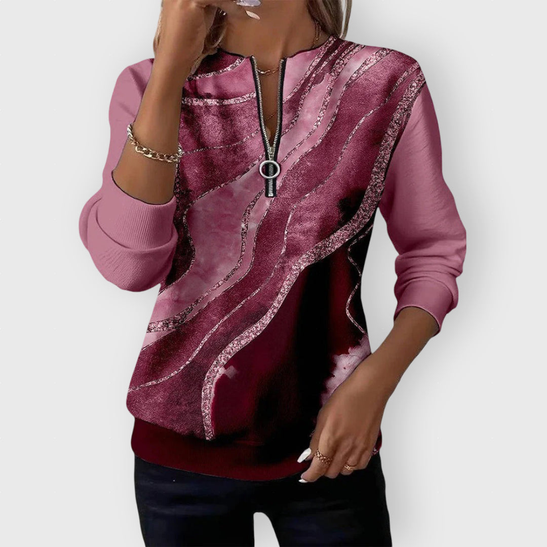 Matea | Vintage flis majica s half-zip patentom