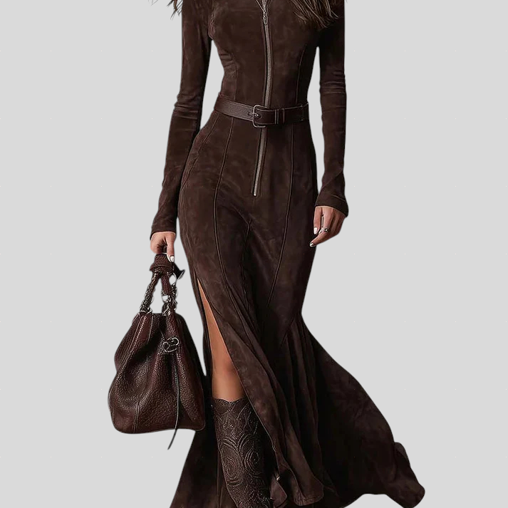 Cataina - Vintage Duga Haljina S Remenom