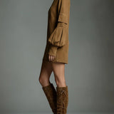 Vintage slobodne suknje od antilopa s rolkom