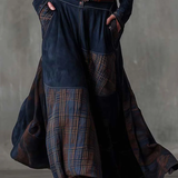 Helena | Granatna zamšasta maxi haljina s remenom