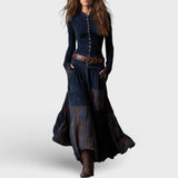 Helena | Granatna zamšasta maxi haljina s remenom