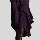 Giorgia – Asimetrična Maxi Haljina S Naborima I Visokim Ovratnikom