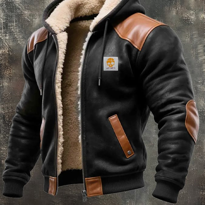 Sandro | ZIMSKA JAKNA S ODABRANIM KOŽNIM DETALJIMA