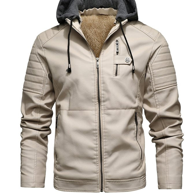 Goran | KURTKA S KAPULJAČOM S EFEKTOM KOŽE S ZIPOM