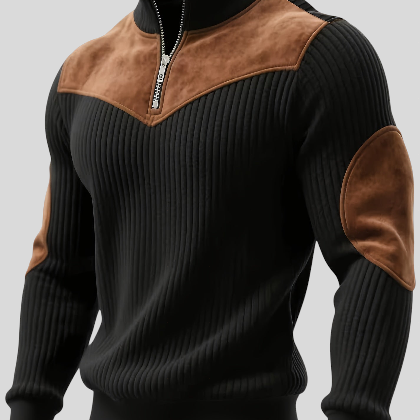 Kortez – Ležerni Pleteni Pulover s Poluzipom