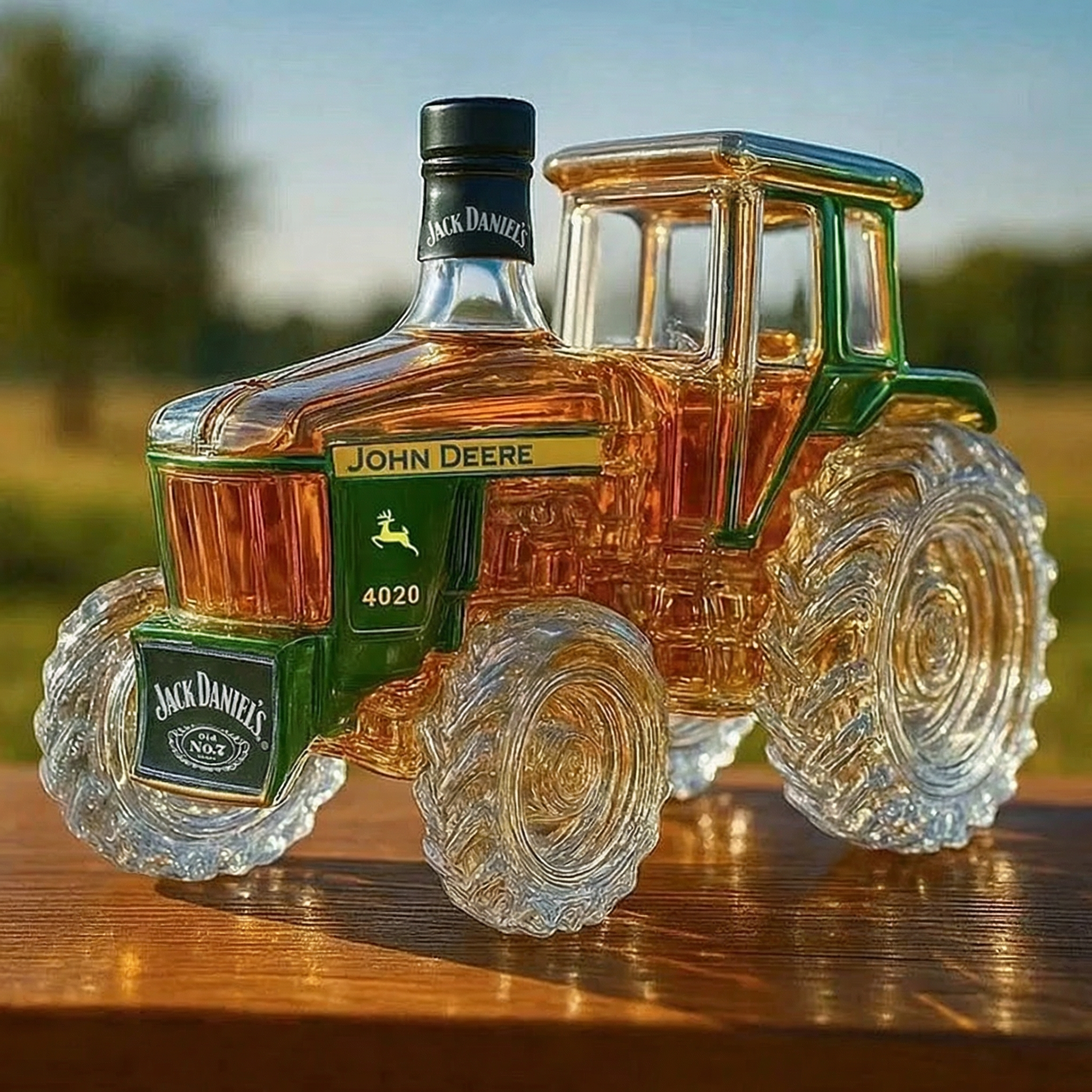 4020 Traktor Staklena Whiskey Boca