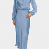 Marija Maxi Haljina s Visokim Ovratnikom i Cvjetnim Detaljima