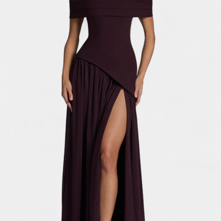 Rajna Maxi Haljina bez Rukava od Chiffona s Bočnim Raskorakom