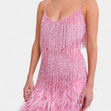 Mirjana Mini Haljina s Perjem