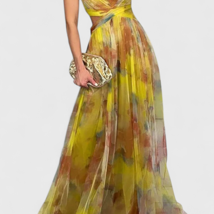 Magdalena Maxi Haljina s Cvjetnim Uzorkom i V-Izrezom