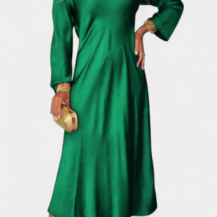 Martina Haljina Fluida s V Izrezom i Dugim Rukavima