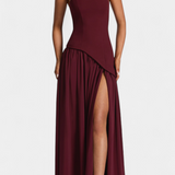 Rajna Maxi Haljina bez Rukava od Chiffona s Bočnim Raskorakom