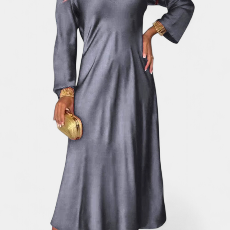 Martina Haljina Fluida s V Izrezom i Dugim Rukavima