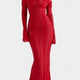 Josipa Maxi Haljina s Otvorenim Ramena od Čipke