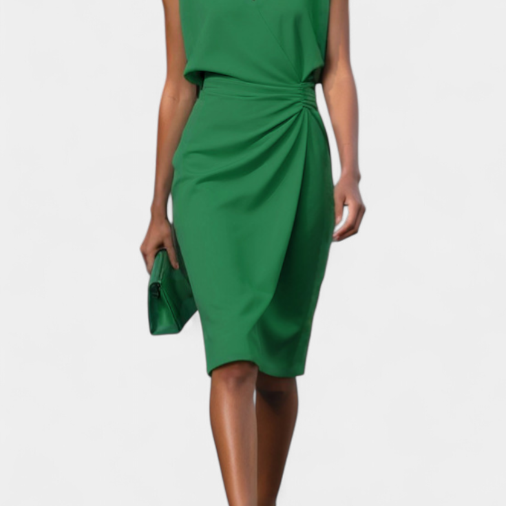 Maša Midi Haljina s Dugim Rukavima i Okruglim Izrezom